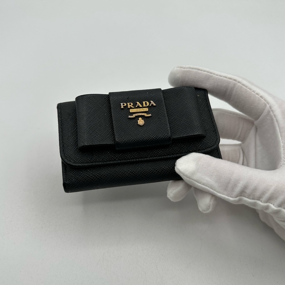 Prada Black Saffiano Leather Key Holder Wallet - Picture 2 of 12